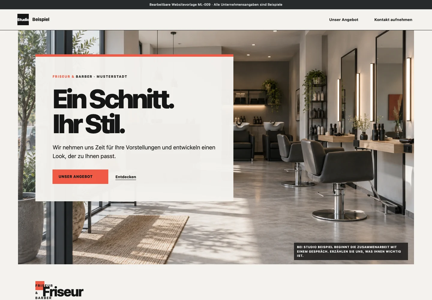 Friseur & Barber · Edition 009 – Websitevorschau