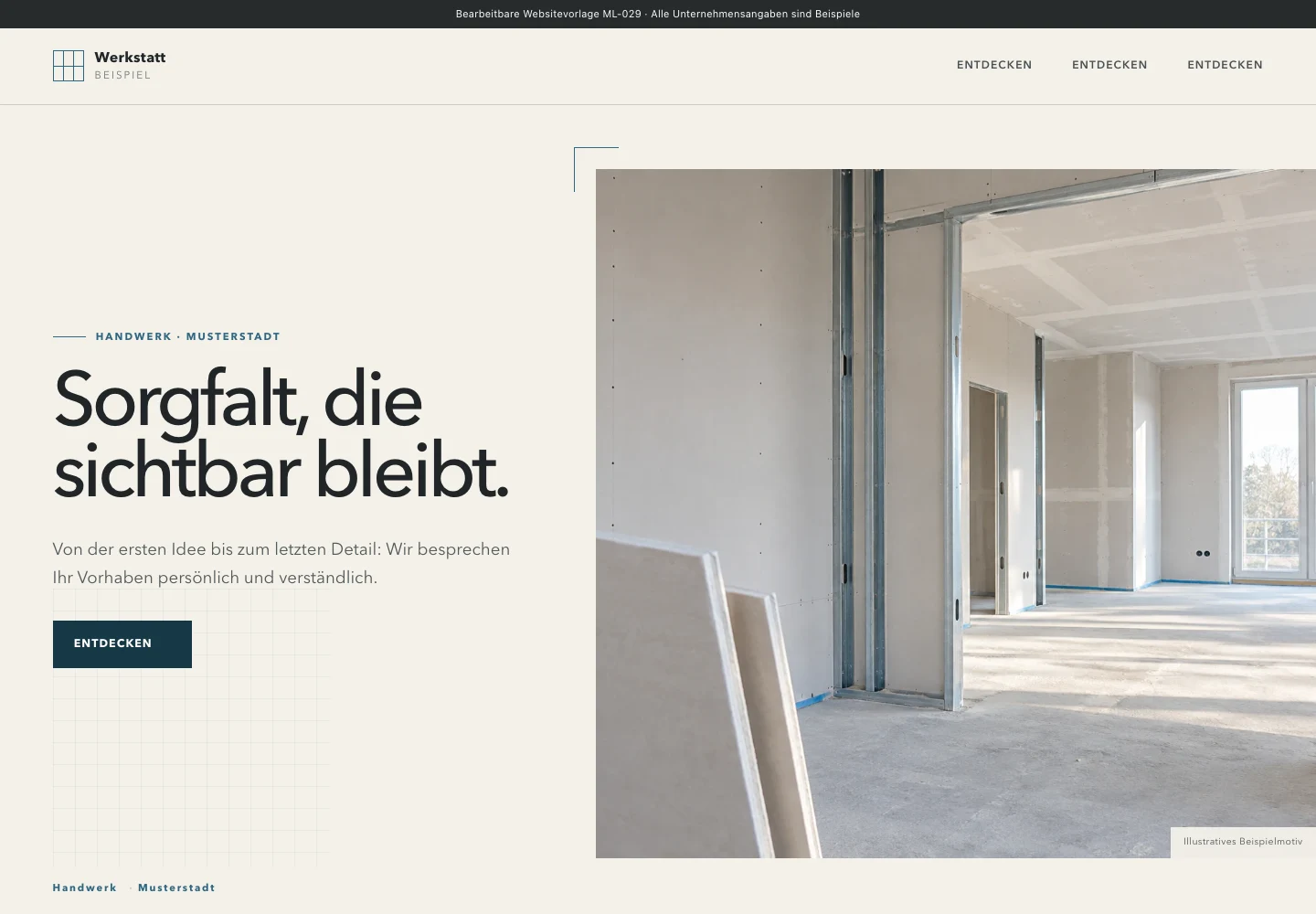Handwerk · Edition 029 – Websitevorschau