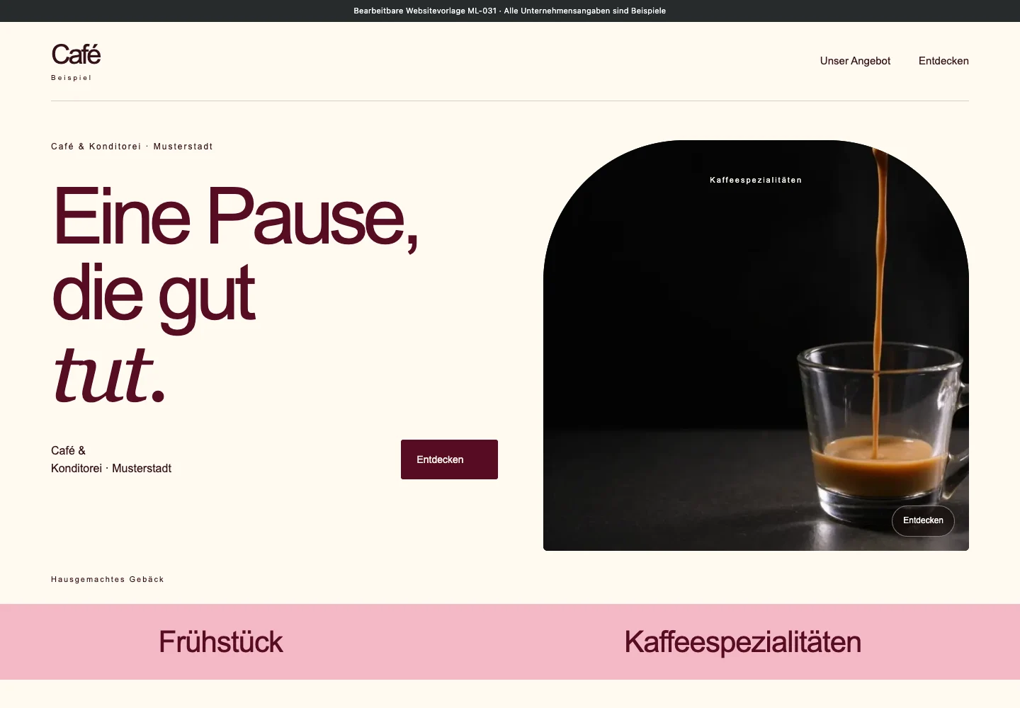 Café & Konditorei · Edition 031 – Websitevorschau