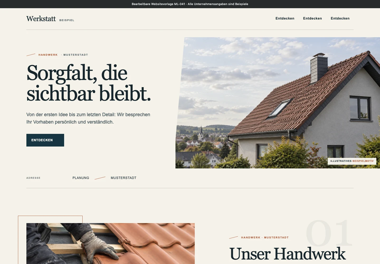 Handwerk · Edition 041 – Websitevorschau