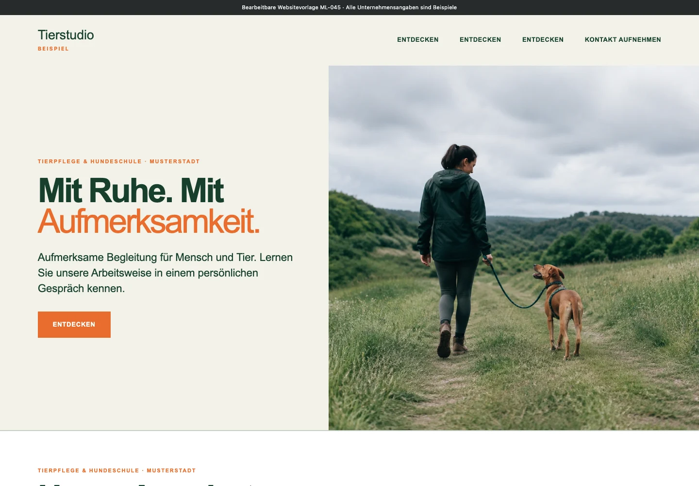 Tierpflege & Hundeschule · Edition 045 – Websitevorschau