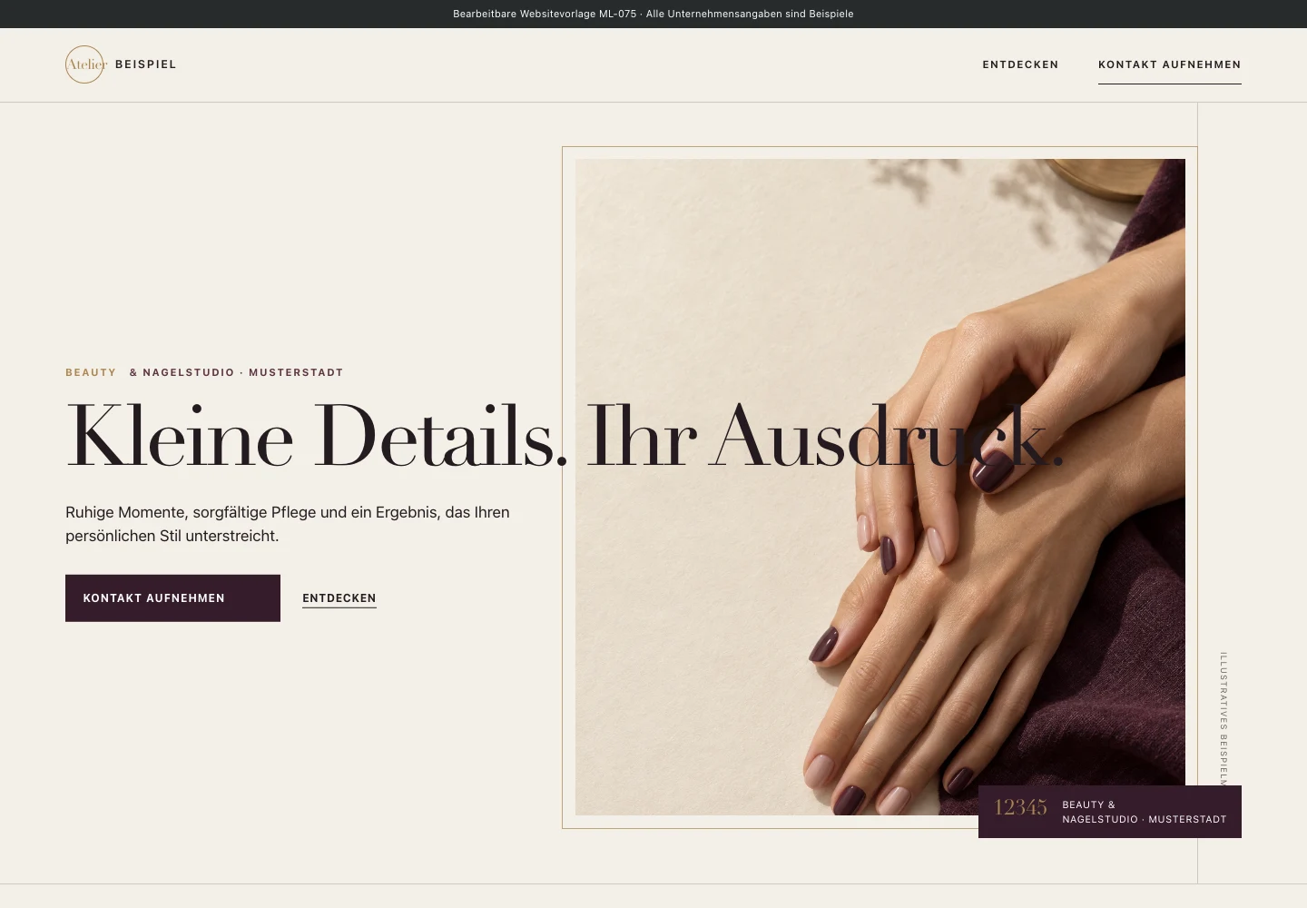 Beauty & Nagelstudio · Edition 075 – Websitevorschau