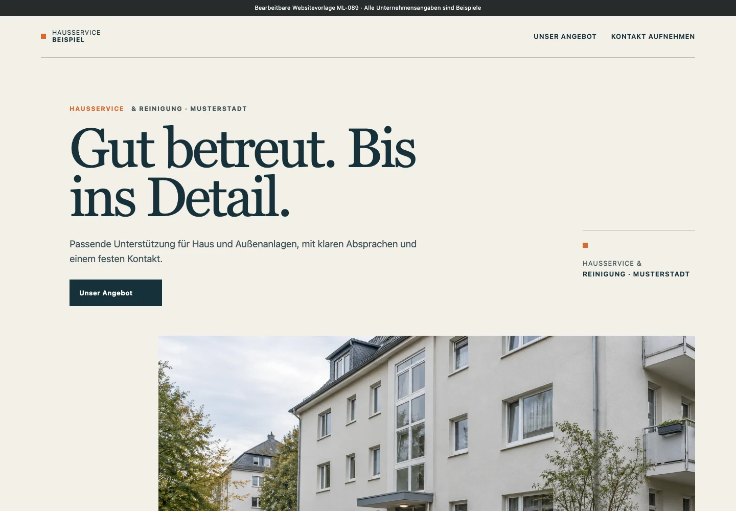 Hausservice & Reinigung · Edition 089 – Websitevorschau