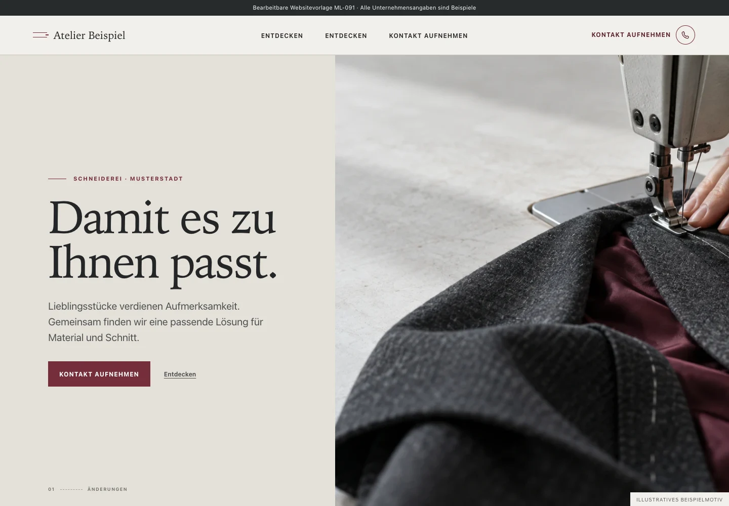 Schneiderei · Edition 091 – Websitevorschau