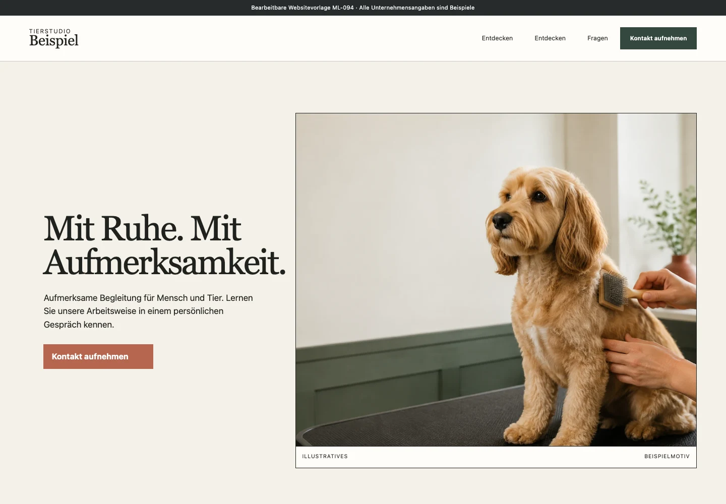 Tierpflege & Hundeschule · Edition 094 – Websitevorschau