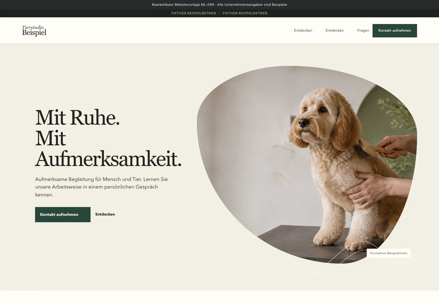 Tierpflege & Hundeschule · Edition 099 – Websitevorschau