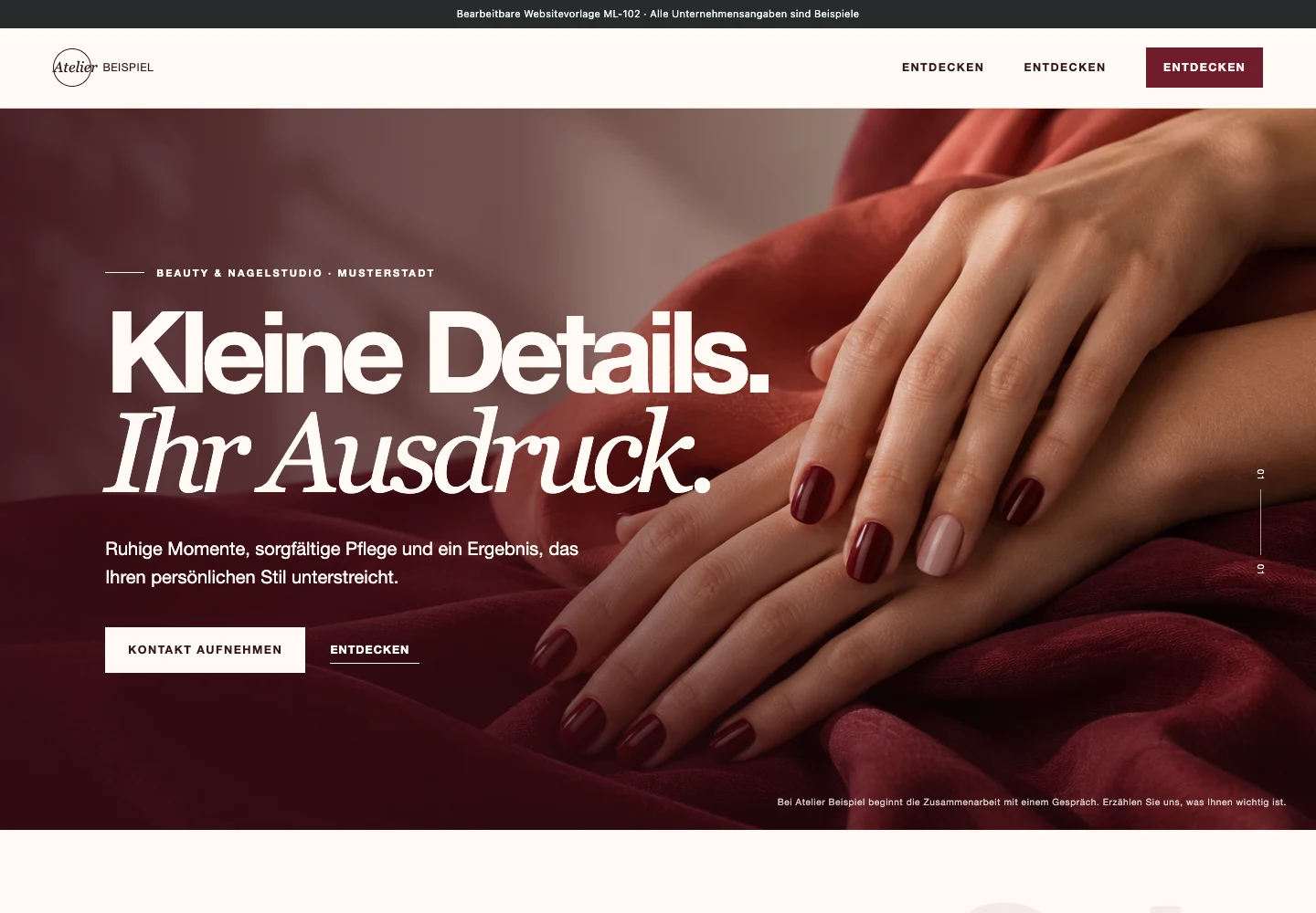 Beauty & Nagelstudio · Edition 102 – Websitevorschau