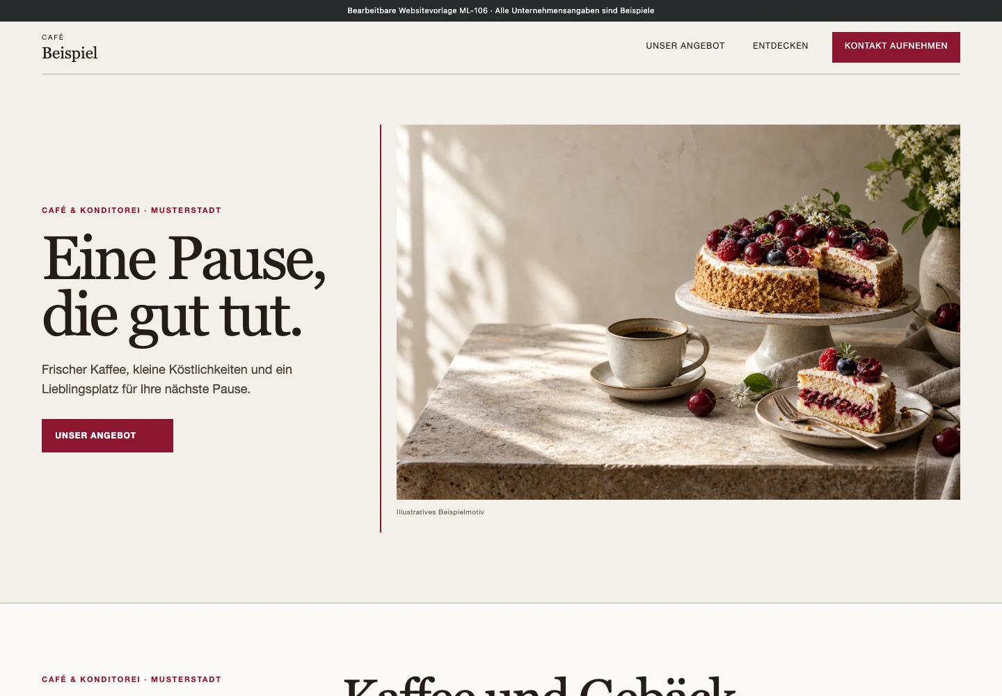 Café & Konditorei · Edition 106 – Websitevorschau