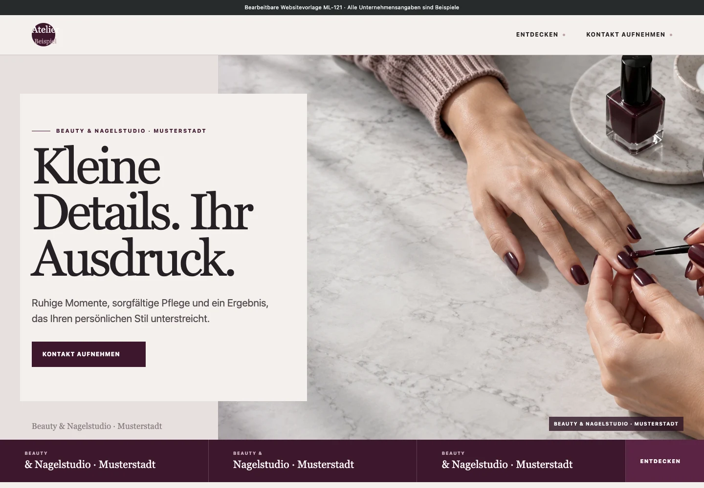 Beauty & Nagelstudio · Edition 121 – Websitevorschau