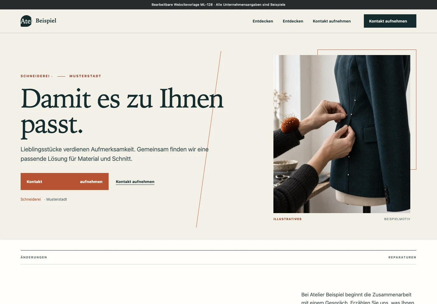 Schneiderei · Edition 128 – Websitevorschau