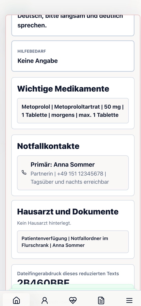 Digitaler Notfallordner – offizielle Store-Vorschau 1